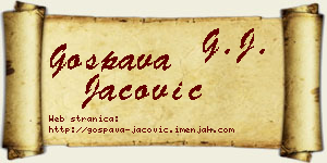 Gospava Jačović vizit kartica